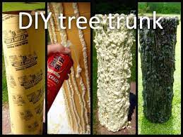 Diy Tree Trunk Using Great Stuff Spray Foam It S Cheaper At Walmart Than Lowe S They Re Found In The Spray Paint Aisle How To Make A Tree Diy Tree Spray Foam