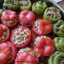 Stuffed Peppers And Tomatoes With Ground Meat And Rice Dolma Ozlem S Turkish Table