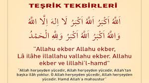 Teşrik tekbiri, mükellef olan her müslüman'ın üzerine vaciptir.teşrik tekbiri, arefe günü sabah namazından başlayarak bayramın dördüncü günü ikindi namazına kadar farz namazların akabinde okunur.yani arefe günü (19 temmuz pazartesi) okunmaya başlanan teşrik tekbiri bayramın 4. Bu Sabah Tesrik Tekbirleri Basliyor Istanbul Takipte Istanbul Yerel Haber