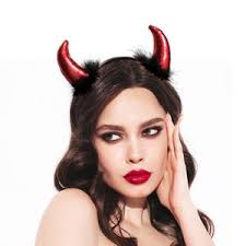 Black Glitter Devil Horns Costume Accessory