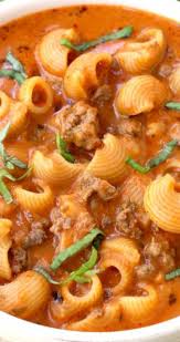 Beefy Tomato Soup Creamy Tomato Soup Loaded With Beef And Pasta Tomato Soup Recipes Beefy Tomato Soup Recipe Recipes