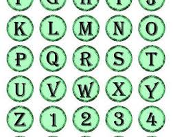 Three upper case alphabet letter sets including a coloring sheet, a colored letters set, and a patterned alphabet letter set. Mint Green Alphabet Letters Numbers Bottlecap Images Seafoam Green Initials Printable Digital Collage 1 Inch Lettering Alphabet Letters Letters And Numbers