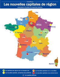 Les régions sont désormais au nombre de 18 : La Carte Des Capitales De Regions Annoncees Par Le Gouvernement Radio France Carte De France Departement Les Regions De France Geographie