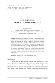 Maybe you would like to learn more about one of these? Pdf Pendidikan Nilai Dalam Pagelaran Wayang Kulit