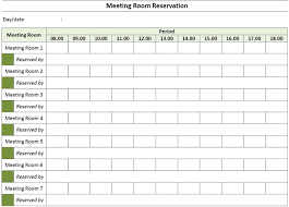 The ability to build the project's budget as tasks are identified facilitates the processes of business case. Meeting Room Booking Reservation Template Excel