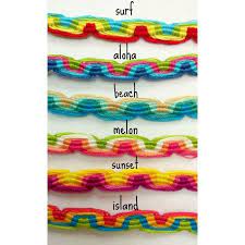 Pastel colours work very well in combination with gray, where they have a cold character, or green and also with floral patterns (in combination with a vibrant colour), because they. Product Summer Peruvian Wave Bracelets Comes In 6 Colors Found On Polyvore Embroidery Floss Crafts Friendship Bracelet Patterns Wave Bracelet