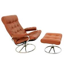 Original Leather Stressless Swivel Lounge Chairs By Ekornes Vintage Lounge Chair Stressless Furniture Stressless Chair