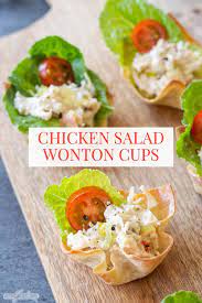 Spray 24 mini muffin cups with cooking spray. Chicken Salad Wonton Cups Are An Easy Appetizer
