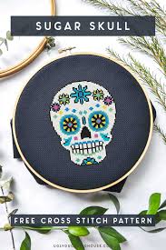 Skeleton counted cross stitch patterns. Sugar Skull Cross Stitch Pattern Pdf Halloween Cross Stitch Art Collectibles Fiber Arts Vadel Com