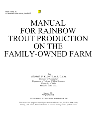 Manual For Rainbow Trout Production On The Manualzz Com