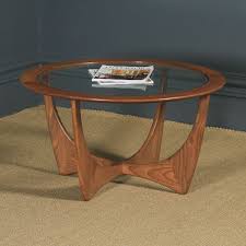 Round Coffee Table Solid Teak G Plan Glass Top Yola Gray Antiques