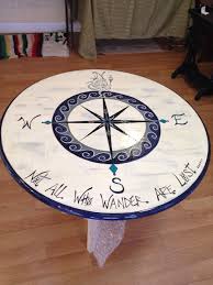 This Is A Hand Painted Table Top Inspired My A Compass It Has Been Weather Proofed To Sit Outside Repainting Furniture Redo Furniture Flipping Furniture