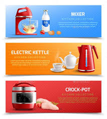 Household Appliances Horizontal Banners Household Appliances Kitchen Design Trends Graphic Design Marketing