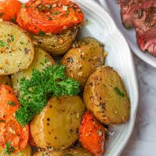 6 minutes for 6 poatatoes.( med size). Roast Potatoes And Carrots Immaculate Bites