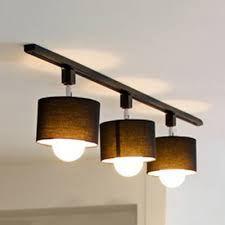 Drum Bedroom Kitchen Track Light Fabric 3 Lights Contemporary Led Ceiling Light In Black White Takeluckhome Com