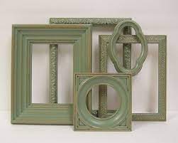 Shabby Chic Frames Sage Green Picture Frame Set Vintage Home Decor Wall Decor Shabby Chic Frames Green Picture Frames Picture Frame Sets