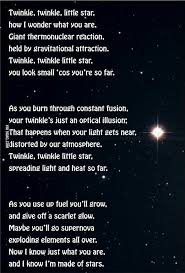 Take A Look To The Sky Just Before You Die Lyrics Twinkle Twinkle Geek Mode On P Star Science Little Star Science