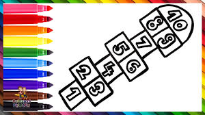 / juego de la rayuela para colorear from lh5.ggpht.com. Dibuja Y Colorea Una Rayuela Arcoiris Con Los Numeros 1 10 Dibujos Para Ninos Youtube