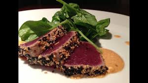 Olive oil, yellowfin tuna steak, white bread, fresh mozzarella and 3 more heirloom tomato salad with grilled tuna and cannellini better. Seared Ahi Tuna Recipe Youtube