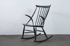 Illum Wikkelso Black Rocking Chair Denmark 1950 S Mid Century Modern Finds