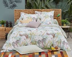 linge de lit imprime tropical decoration maison linge de lit taie traversin