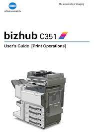 Free software solutions, and applicable drivers regarding your konica minolta printer bizhub 184. Konica Minolta Bizhup C351 User Manual Pdf Download Manualslib