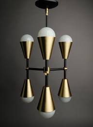 Small Black And Brass Pendant Light Matte Black And Brass 6 Light Chandelier Great For Small Dining Room Tables Or Large Bar Pendants In A Restaurant Env Modern Chandelier Modern Lighting Lights