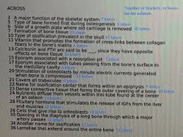 Bone basics and bone anatomyhave you ever seen fossil remains of dinosaur and ancient human bones in textbooks, television, or in spongy bone: Solved Osseous Crossword Puzzle Please Try To Answer All Chegg Com