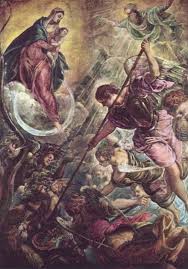 Archangel Michael Fights Satan C 1590 Painting By Jacopo Tintoretto Robusti 1st Art Gallery Archangel Michael Archangels Renaissance Art