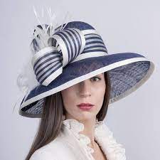 Dark Blue Royal Ascot Wide Brim Hat Hand Made By Irina Sardareva Couture Milliery Darkblue Havy Royal Ascot Derby Royal Ascot Hats Derby Hats Ascot Hats
