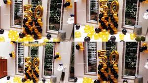 Simple Birthday Decoration At Home Using Balloons Father S 50th Birth Simple Birthday Decorations Birthday Decorations At Home 50th Birthday Celebration Ideas