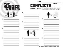 Hunger Games Conflict Graphic Organizer 6 Types Of Conflict Types Of Conflict Hunger Games Hunger Games Unit