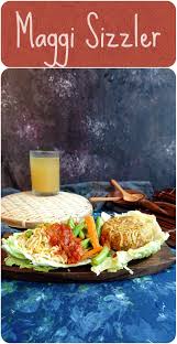 Maggi Sizzler Recipe Recipe Using Maggi Noodles Vegetarian Tastebuds Recipe Sizzler Recipes Maggi Recipes Indian Food Recipes