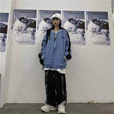 2020 秋新作 bf風 配色無地カジュアルスタジャン パーカーアウター10代20代30代 in 2020 fashion your style style