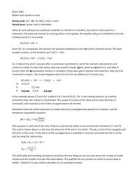 Acids, bases, and conjugates, miscellaneous 1. Buffers Titrations Worksheet