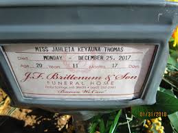 Jahleia Keyauna Thomas (1997-2017)