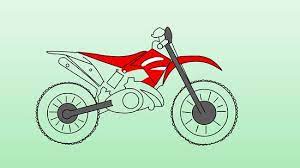 A dirt bike standing on a sand dune, the sea (ocean) in the background. How To Draw Dirt Bikes 8 Steps With Pictures Wikihow