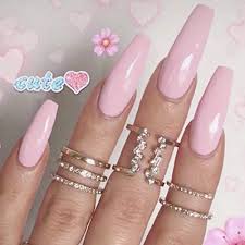 Here we have coffin shaped clear acrylic nails that are decorated with pretty pink flowers. Aegenacess 24pcs False Nails Medium Long Coffin Fake Design Pink Bridal Shiny Press On Gel Nail Acrylic Artificial Manicure Halloween Tips French With Glue And Tab For Women And Girls Buy Online