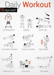 Quick And Easy Daily Workout 10 Reps Each Jumping Jacks Squats Push Ups Mountain Climbers Cros Easy Daily Workouts Daily Workout Bodyweight Workout