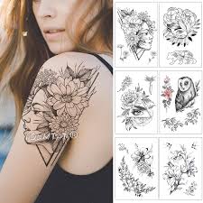 The skull is a strong symbol of overcoming challenges or the death of an enemy. Geometric Flower Rose Eye Leaves Waterproof Temporary Tattoo Sticker Diamond Peony Black Tattoos Body Art Arm Fake Tatoo Temporary Tattoos Aliexpress