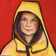Watercolor And Gouache Painting Of Greta Thunberg Magnytjelta Painting Art Gouache Painting