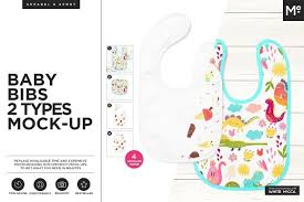 Baby Bibs 2 Types Mock Up Wellness Design Mocking Baby Bibs