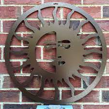 Sun And Moon Outdoor Metal Wall Art In 2021 Outdoor Metal Wall Art Pool Art Outdoor Metal Art