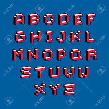 How to draw a 3d car: Cybernetic 3d Alphabet Letters Pixel Art Vector Digital Typescript Pixel Design Elements Contemporary Dotted Font Made In Technology Style Royalty Free Cliparts Vectors And Stock Illustration Image 60527588