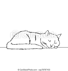 Check spelling or type a new query. Drawing Of A Cute Sleeping Cat Resting Its Head On Its Paw Black And White Illustration Of An Animal Realistic Image Of An Canstock