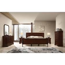 This beautiful bed will be the perfect. Queen Bed Roundhill Furniture Isola Louis Philippe Style Sleigh Bedroom Set Dresser Cherry Finish Night Stand And Chest Mirror Furniture Home Kitchen Rbafamilylaw Com