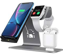 With 10w max fast wireless charging, get your iphone wireless device to full battery faster. Bestand 3 In 1 Aluminum Stand For Apple Iwatch Charging Station For Airpods Qi Fast Wireless Charger Dock For Apple Iwatch Iphone X 8 Plus 8 Samsung S8 Grey Buy Online In Cayman Islands At
