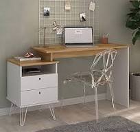 Escrivaninha com Regulagem Estilo Industrial Plus Carvalho/Branco :  Amazon.com.br: Casa