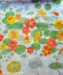 Tablecloth Garden Embroidery Nasturtium Flower Painting