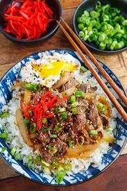 Gyudon Japanese Beef Rice Bowl Recipe Beef Rice Bowl Recipe Japanese Beef Rice Bowls Recipes